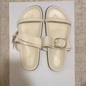 New Zara Cream Women's Sandals